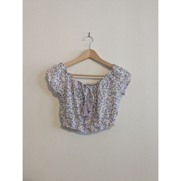 Vine and Valley floral rouched crop top size L - Picture 5 of 7